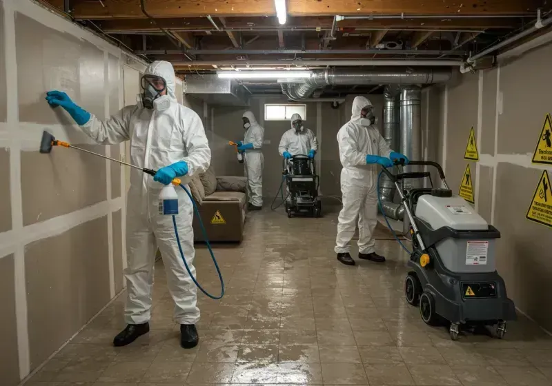 Basement Moisture Removal and Structural Drying process in Highmore, SD